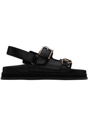 Jimmy Choo Black Elyn Flat Sandals