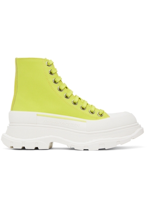 Alexander McQueen Green Tread Slick High Sneakers