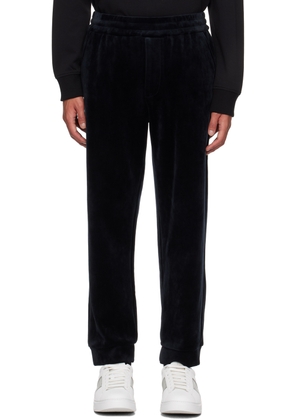 Emporio Armani Black Embroidered Track Pants