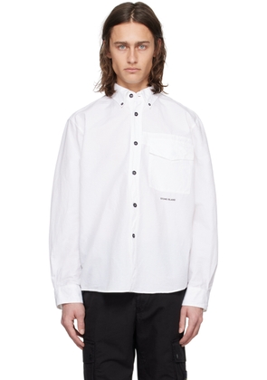 Stone Island White Spread Collar Shirt