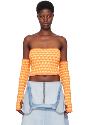 ERL Orange Jacquard Tank Top