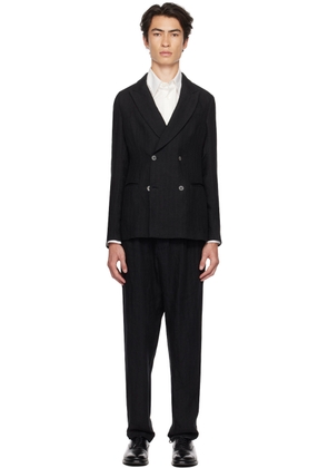 Emporio Armani Black Peaked Suit