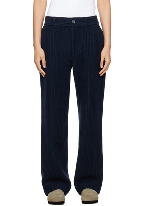 The Elder Statesman Navy Cuddle Trousers