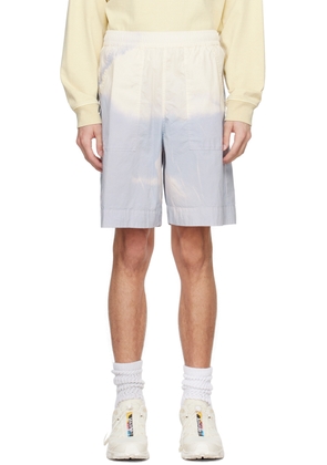 Stone Island Blue & Off-White Graphic Shorts