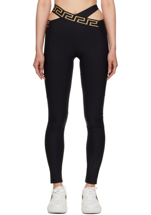 Versace Underwear Black Greca Leggings