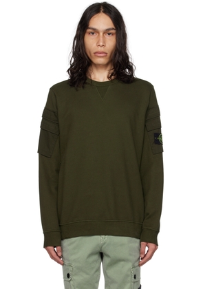 Stone Island Khaki Crewneck Sweatshirt