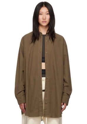 Fear of God ESSENTIALS Brown Buttoned Shirt