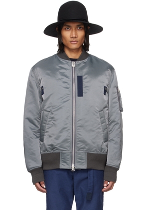 sacai Gray Padded Bomber Jacket