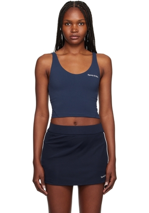 Sporty & Rich Navy New Serif Tank Top