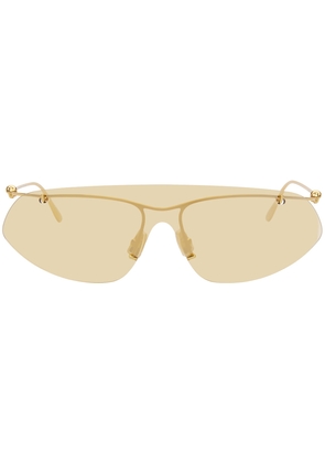 Bottega Veneta Gold Knot Shield Sunglasses