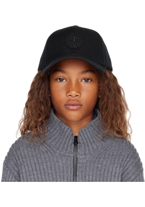 Stone Island Junior Kids Black Embroidered Cap