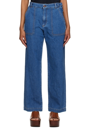 See by Chloé Navy Cinch Strap Jeans