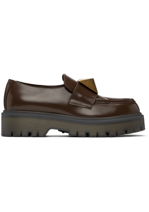 Valentino Garavani Brown One Stud Loafers