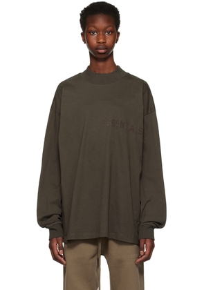 Fear of God ESSENTIALS Gray Flocked Long Sleeve T-Shirt