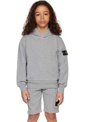 Stone Island Junior Kids Gray Patch Hoodie