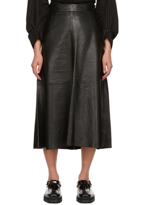 Citizens of Humanity Black Aria Leather Midi Skirt