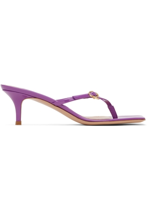 Gianvito Rossi Purple Ribbon Thong 55 Heeled Sandals