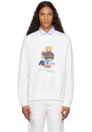 Polo Ralph Lauren White Polo Bear Sweatshirt