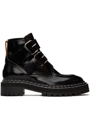 Proenza Schouler Black Lug Sole Buckle Boots