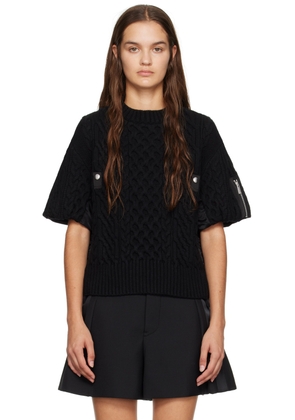 sacai Black Paneled Sweater