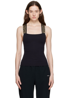 Versace Underwear Black Greca Border Tank Top