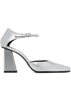 Proenza Schouler Silver Quad Ankle Strap Pumps