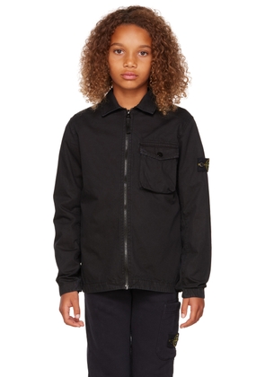 Stone Island Junior Kids Black Cotton Jacket