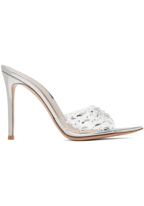 Gianvito Rossi Silver Halley 105 Heeled Mules