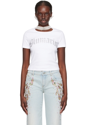 Blumarine White Crystal-Cut T-Shirt