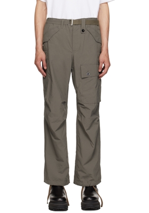 sacai Taupe Matte Cargo Pants