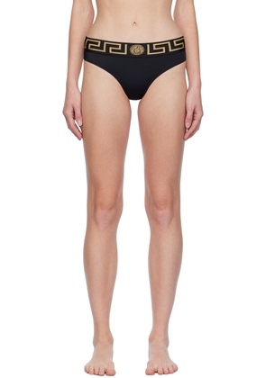 Versace Underwear Black Greca Border Bikini Bottoms