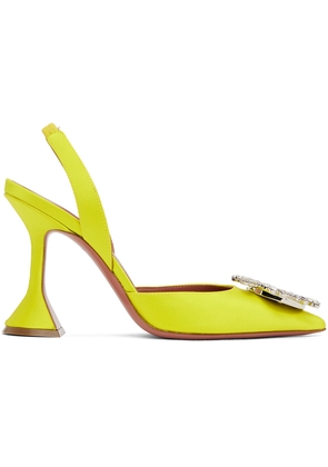 Amina Muaddi Yellow Begum Sling Heels