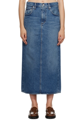 Citizens of Humanity Blue Peri Denim Midi Skirt