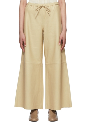 by Malene Birger Beige Vigaia Leather Pants