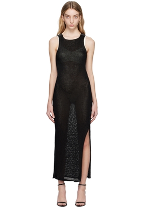 TOM FORD Black Shiny Rafia Tank Maxi Dress