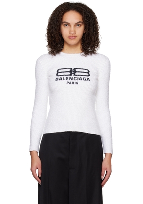 Balenciaga White Print Sweater