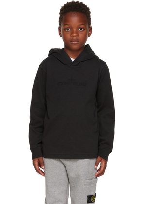 Stone Island Junior Kids Black Embroidered Hoodie