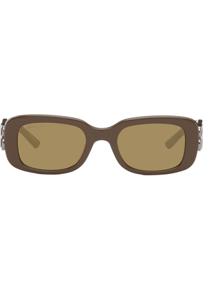 Balenciaga Brown Dynasty Rectangle Sunglasses