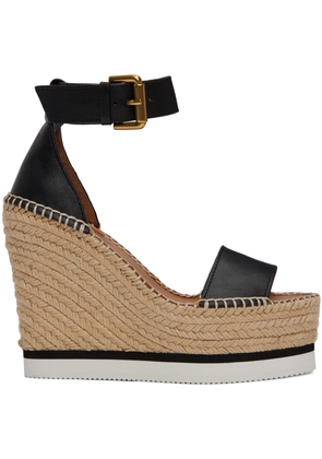 See by Chloé Black Glyn Espadrille Wedges