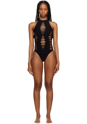 Versace Underwear Black Cutout One-Piece Swimsuit