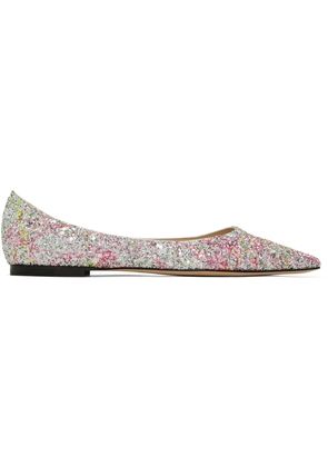 Jimmy Choo Silver Love Ballerina Flats