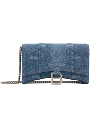 Balenciaga Blue Hourglass Wallet On Chain Bag