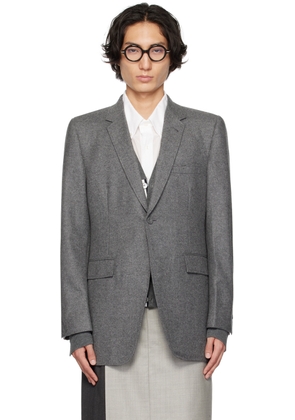 Thom Browne Gray Single-Button Blazer