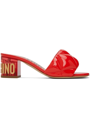 Moschino Red Quilted Mules