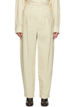 LEMAIRE Off-White Soft Pleated Trousers