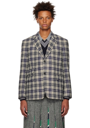 Thom Browne Gray Tartan Blazer