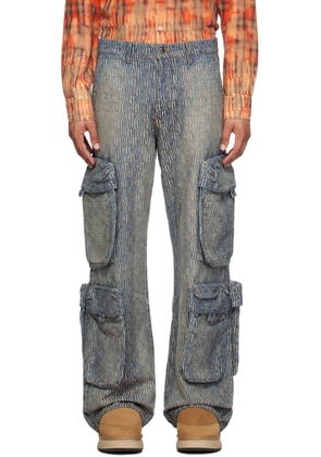 AMIRI Blue Utility Denim Cargo Pants