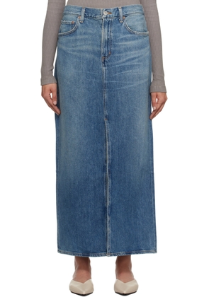 AGOLDE Blue Leif Denim Maxi Skirt