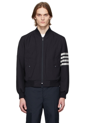 Thom Browne Navy 4-Bar Bomber Jacket