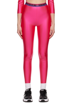 Versace Jeans Couture Pink Shiny Leggings